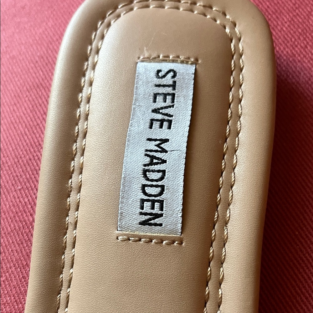 Steve Madden Jeweled Slide Sandals in Tan and Gold worn once - Picture 4 of 4